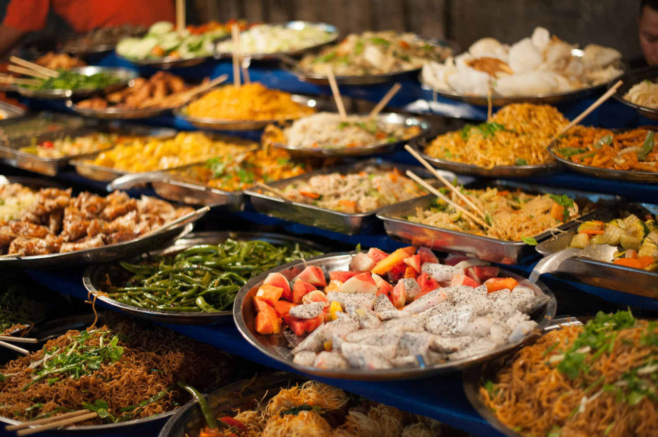 Typisch asiatisches Essen in Laos